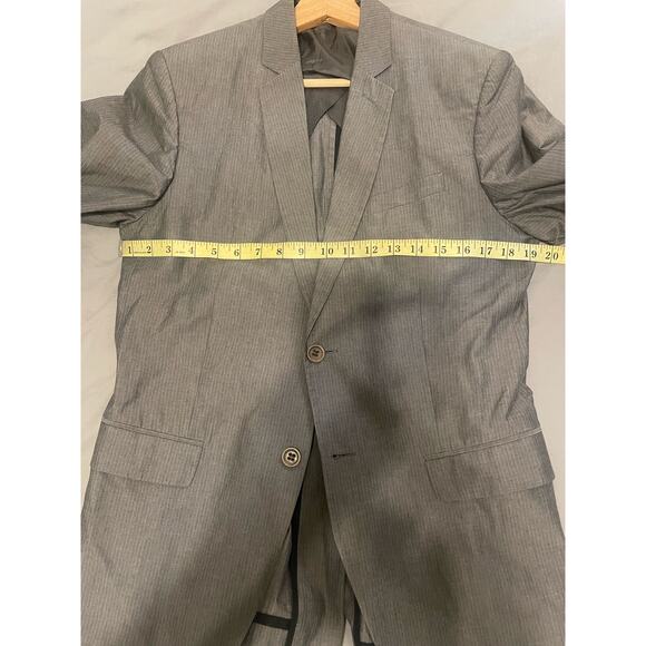 Ikks- pin Stripe Blazer / size 38R / Gray - Picture 3 of 11